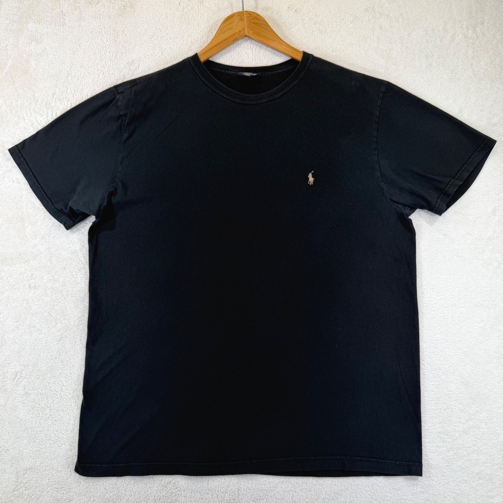 Polo Ralph Lauren Mens Black Cotton Short Sleeve Pony Logo T-Shirt LRG 71053915